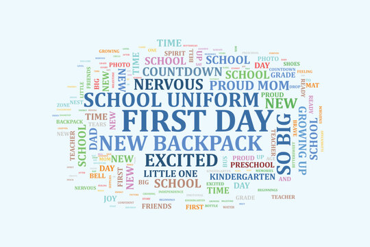 Editable First Day of School word cloud