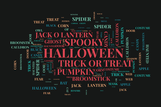 Editable Halloween Spooky Season Word Cloud