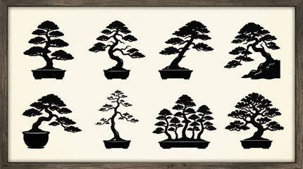 Obraz premium Collection of decorative potted trees