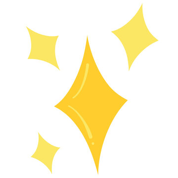 Cute shiny yellow sparkle stars twinkle glitter icon vector illustration