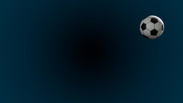 Soccer ball floating on dark blue background. 3d rendering