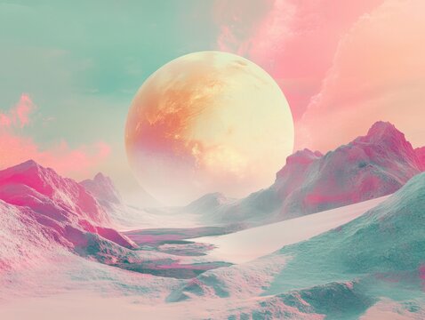 Conceptual cinematic abstraction featuring surreal forms, layered dreamlike scenery, and expressive textures with an artistic visual atmosphere