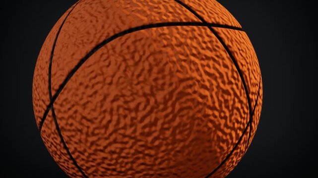 Basketball close-up with textured surface. 3d rendering