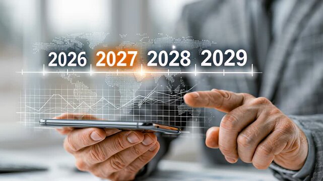Future planning with data analysis for 2026 to 2029 in a business setting