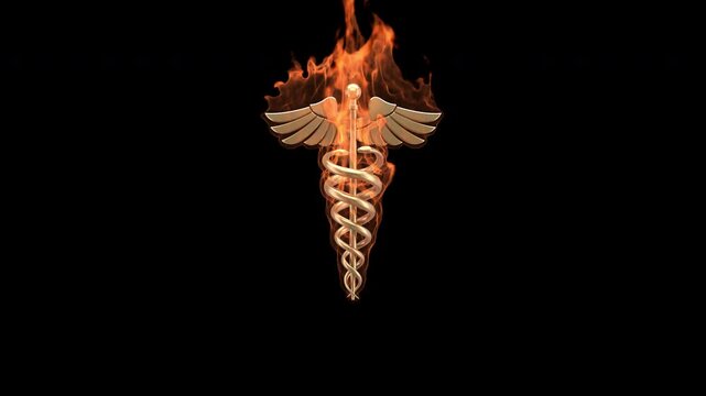 Seamless looping Caduceus symbol on a transparent alpha channel background for easy drag and drop use!