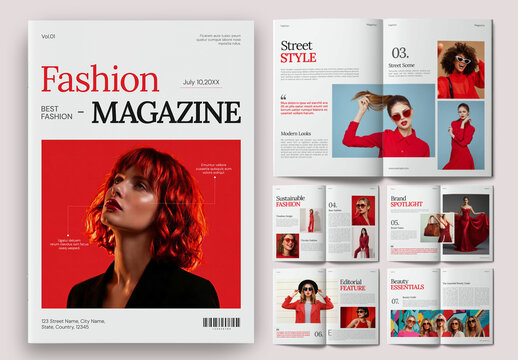 Modern Fashion Magazine Editorial Layout Template