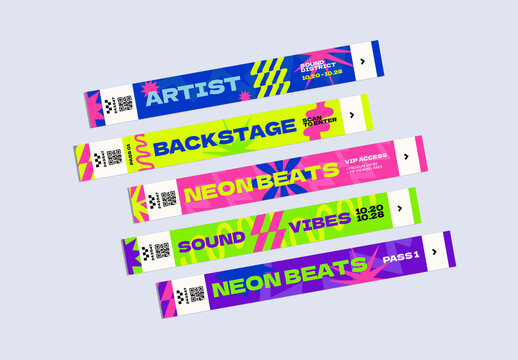 Colorful Event Wristband Collection for Music Festival