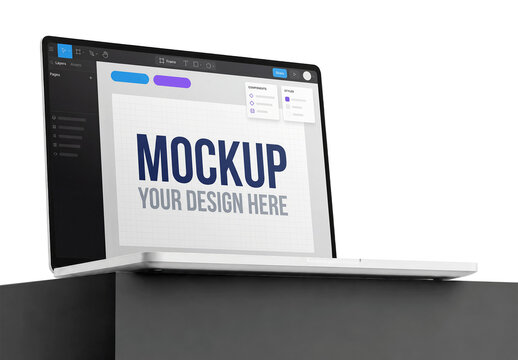 Laptop Studio Shelf Mockup