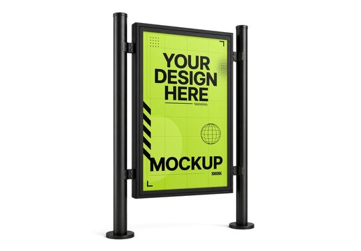 Poster Stand Studio Mockup
