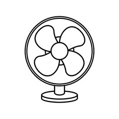 Obraz premium Retro Electric Table Fan Line Art Coloring Page Vector Illustration