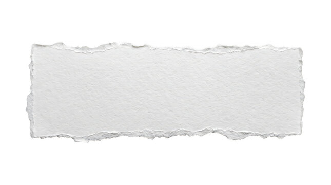 Rectangular piece of white torn paper with deckle edge rectangle background material tornpaper pieceofpaper tornedge whitepaper fragment rippedpaper rippededge tornpiece as clean cutout