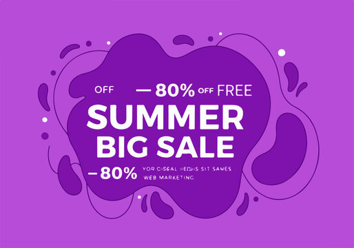 Cheerful summer shopping poster with colorful abstract background and tropical palm graphics