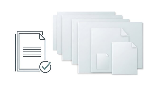 Modern Document Files with Checkmark Icon