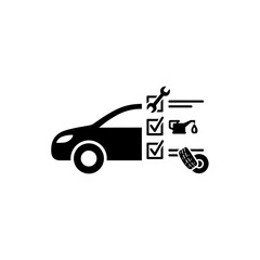 Obraz premium Car Maintenance Services Checklist Icon.