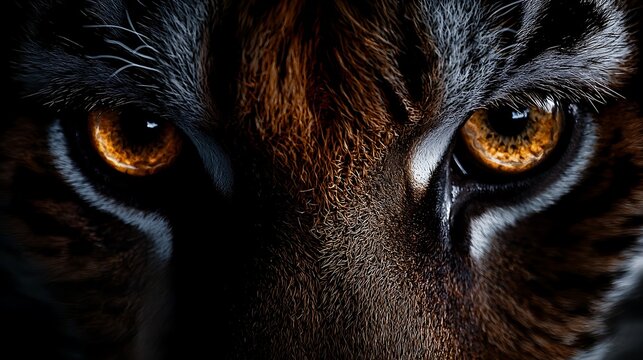 Tiger eyes close-up