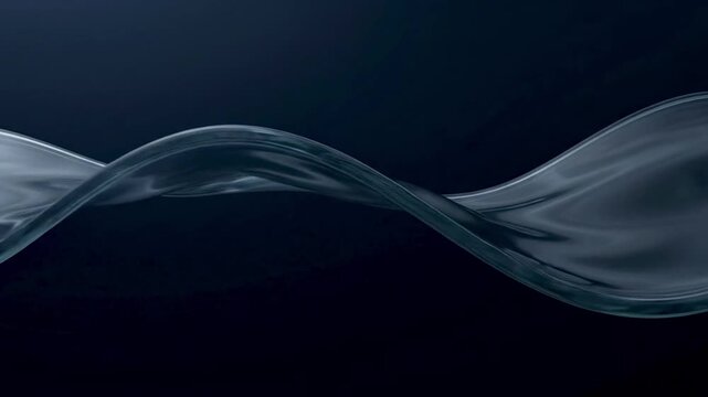 A smooth transparent glass wave across a gradient
