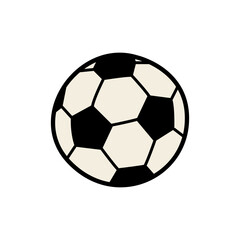 Fototapeta premium Vector image of a soccer ball, in doodle style. Used for sports themes as stickers, icons, decorative elements