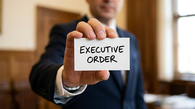 Professional showcases a significant executive order document, highlighting important policy decisions