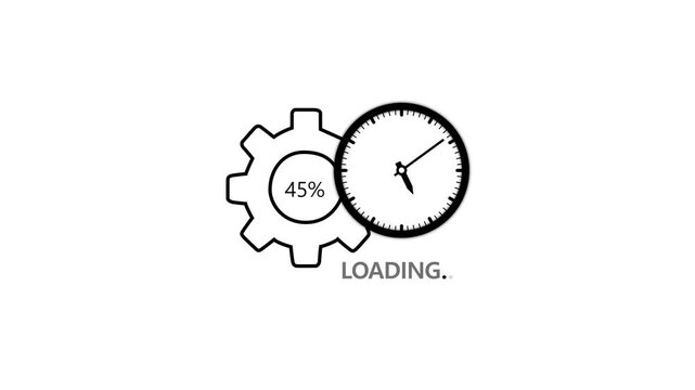 Glowing Processing bar with loading animation on a transparent alpha white background. processing from Analog of simple clean timer motion graphic 4k video.