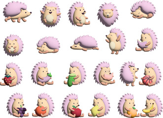 Cute Pink Hedgehog Character  © Woulhwa