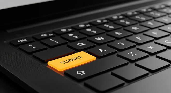 Online submission digital communication laptop keyboard key form web input data entry