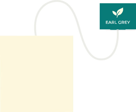 A single tea bag ready for brewing hot drinks features a green paper tag attached to a string that promotes herbal drinking habits for healthy morning routines at home or in the workplace