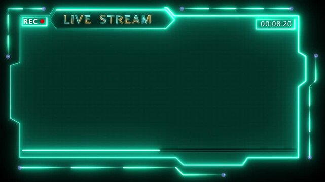 live streaming neon text frame animation box frame neon frame live streaming game live Stream overlay animation for live streaming video Titles 4k motion video
