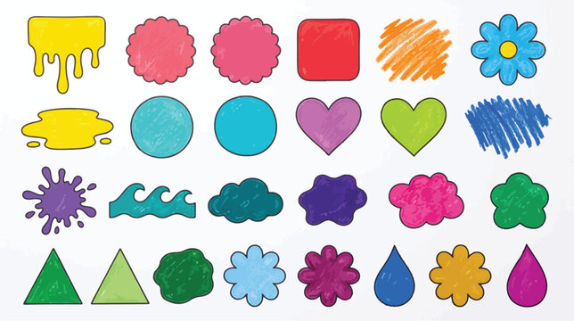 Handmade Colors Icon Set Vector Illustration