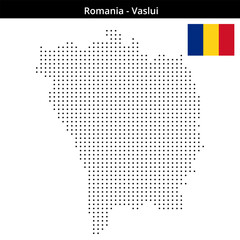 Fototapeta premium Map of Romania region Vaslui in small size dots