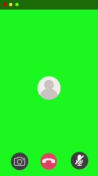 Video call interface with calling text and person icon  on a transparent background. Call screen, video, speaker, internet, video calling in 4k 