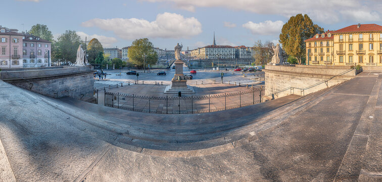 Vittorio Veneto square from Gran Madre di Dio church, Turin