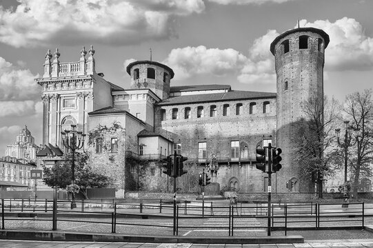 Castello or Palazzo Madama standing majestically in Piazza Castello, Turin