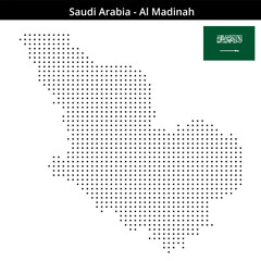 Obraz premium Map of Saudi-Arabia region Al-Madinah in small size square dots