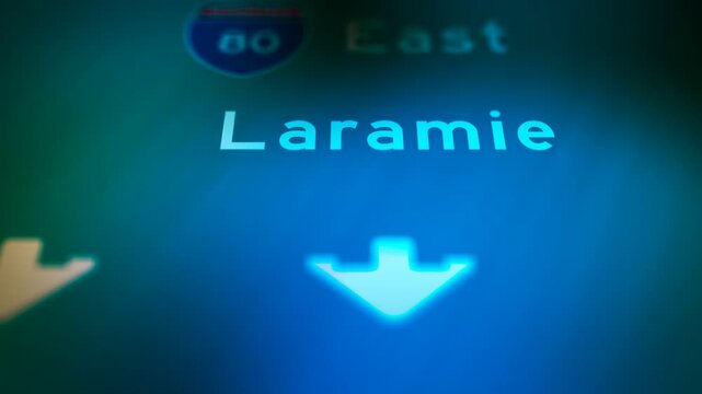 Crime Filler Shot - Cinematic Wyoming State Highway Sign - Laramie
