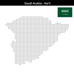 Fototapeta premium Map of Saudi-Arabia region Ha'il in small size square dots