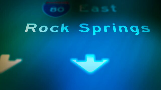 Crime Filler Shot - Cinematic Wyoming State Highway Sign - Rock Spring