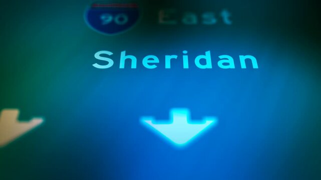 Crime Filler Shot - Cinematic Wyoming State Highway Sign - Sheridan
