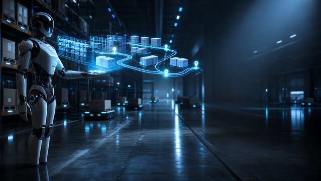 Humanoid Robot Mapping Automated Warehouse Logistics