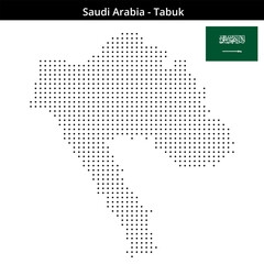 Fototapeta premium Map of Saudi-Arabia region Tabuk in small size dots