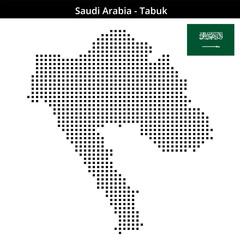 Obraz premium Map of Saudi-Arabia region Tabuk in medium size square dots