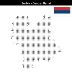 Fototapeta premium Map of Serbia region Central-Banat in small size square dots