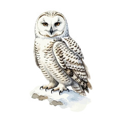 Obraz premium Vector watercolor illustration of an owl