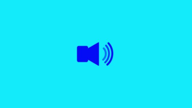 speaker icon animated on black background, Animation of speaker volume,