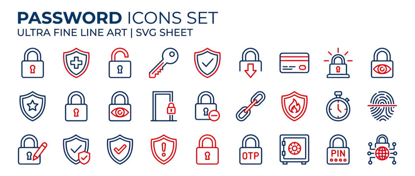 Cybersecurity and Data Protection Icon Set