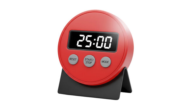 Red Digital Timer for Time Management Productivity and Study Focus