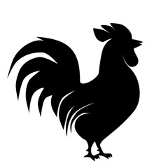 Black Rooster Cockerel Vector Silhouette Illustration © Ainun