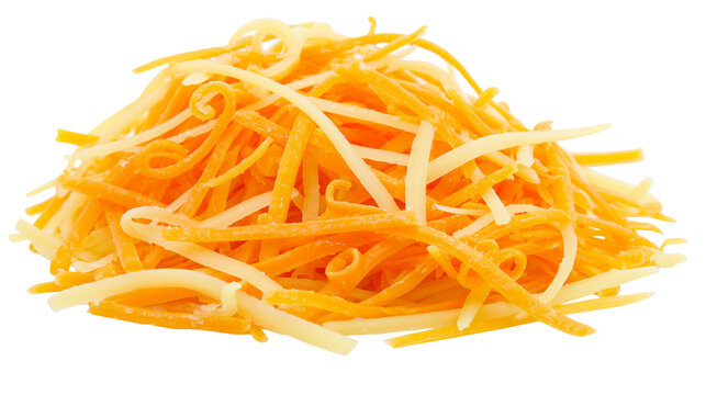 Shredded cheese mix of orange and white strands
