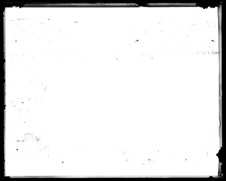 Vintage slide film frame of an old camera with dusts and scratches on transparent background (png image).	