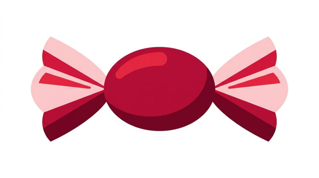 Close-up of red and pink candy wrapped in vibrant glossy wrapper on a white background for sweet treats and confectionery images