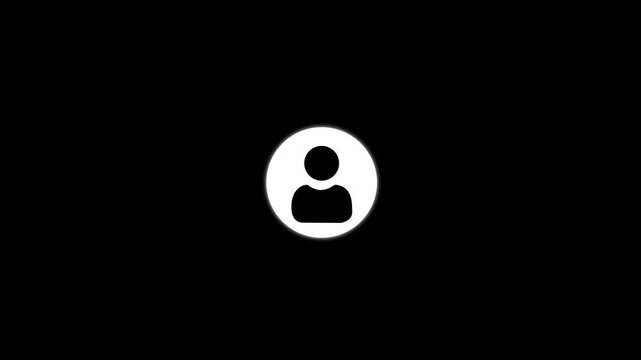 Animated User Profile Icon on Transparent Background with Alpha Channel